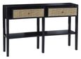 Corso Console Table - 2 Drawer - Black and Rattan