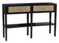 Corso Console Table - 2 Drawer - Black and Rattan