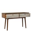 Costal Console Table - Dark Mango Wood - 2 Drawer