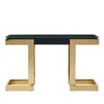 Deana Console Table - Clear Glass with Gold Metal