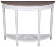 Delphine French Off-White Painted Half Moon Console Table