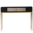 Deruta Console Table - Grey Faux Shagreen - 1 Drawer