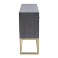 Deskey Console Table - 4 Drawer - Grey and Faux Shagreen