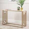 Devon Console Table - Cream Wood and Gold