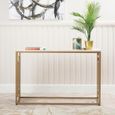 Devon Console Table - Cream Wood and Gold