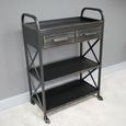 Hall Table - 2 Drawer - Black Distressed - Metal & Wood