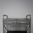 Hall Table - 2 Drawer - Black Distressed - Metal & Wood