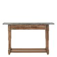 Elementary Console Table - Grey Metal and Antique Wood