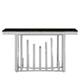 Eliza Console Table - Black Glass and Silver Metal