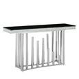 Eliza Console Table - Black Glass and Silver Metal