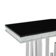 Eliza Console Table - Black Glass and Silver Metal