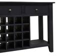 Fusion Console Table - Black Mango Wood - 3 Drawer - with Wine Bottle Storage