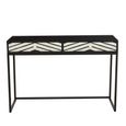 Fusion Console Table - 2 Drawer - Black and White Bone Inlay