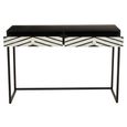 Fusion Console Table - 2 Drawer - Black and White Bone Inlay