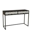 Fusion Console Table - 2 Drawer - Black and White Bone Inlay