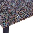 Fusion Console Table - Shell Crackle Mosaic with Black Metal