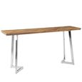 Gabar Console Table - Bamboo Wood with Silver Metal