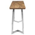 Gabar Console Table - Bamboo Wood with Silver Metal