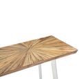 Gabar Console Table - Bamboo Wood with Silver Metal