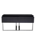 Genoa Console Table - Fluted Grey High Gloss