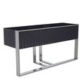 Genoa Console Table - Fluted Grey High Gloss