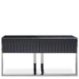 Genoa Console Table - Fluted Grey High Gloss