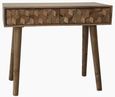 Geometric Carved Mango Wood 2 Drawer Console Table
