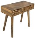 Geometric Carved Mango Wood 2 Drawer Console Table