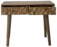 Geometric Carved Mango Wood 2 Drawer Console Table