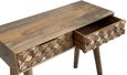 Geometric Carved Mango Wood 2 Drawer Console Table