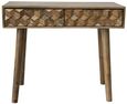 Geometric Carved Mango Wood 2 Drawer Console Table