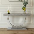 Glacier Grey Marble and Chrome Console Table