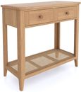 Henley Oak and Rattan 2 Drawer Console Table