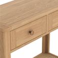 Henley Oak and Rattan 2 Drawer Console Table