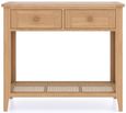 Henley Oak and Rattan 2 Drawer Console Table