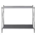 Hoffmann Console Table - Black Glass with Silver Metal