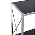 Hoffmann Console Table - Black Glass with Silver Metal