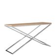 Holland Console Table - Oak and Silver Metal