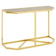 Horizon Console Table - Black Glass with Gold Metal