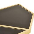 Horizon Console Table - Black Glass with Gold Metal