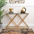 Imperia Console Table - Glass and Gold Metal