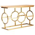 Jana Console Table - Oak and Gold Metal