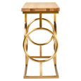 Jana Console Table - Oak and Gold Metal