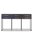 Judd Console Table - Black Oak - 6 Drawer