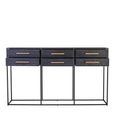 Judd Console Table - Black Oak - 6 Drawer