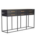 Judd Console Table - Black Oak - 6 Drawer