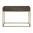 Kempton Console Table - Walnut and Gold Metal - 2 Drawer
