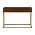 Kempton Console Table - Walnut and Gold Metal - 2 Drawer