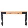 Kensington Townhouse Console Table - 2 Drawer - Antique Oak and Black