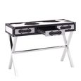 Kensington Townhouse Console Table - 3 Drawer - Black and White Leather